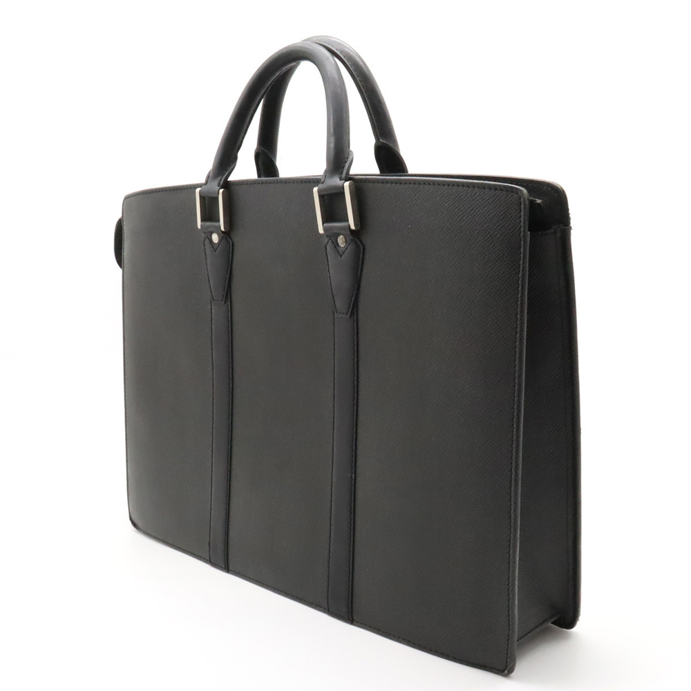 Louis Vuitton Document Rosin Porte Black Taiga Briefcase